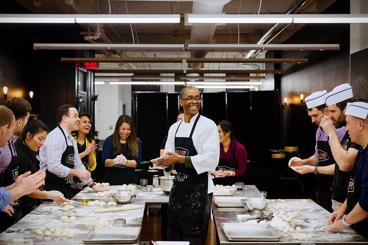 Experience the joy of cooking Italian cuisine with Chef John as you and friends create pasta enjoy light snacks and savor a delicious dinner topped with tiramisu.